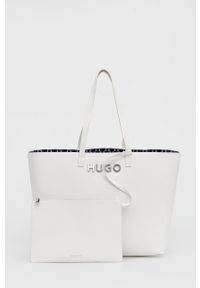 Hugo - HUGO torebka kolor biały. Kolor: biały. Rodzaj torebki: na ramię