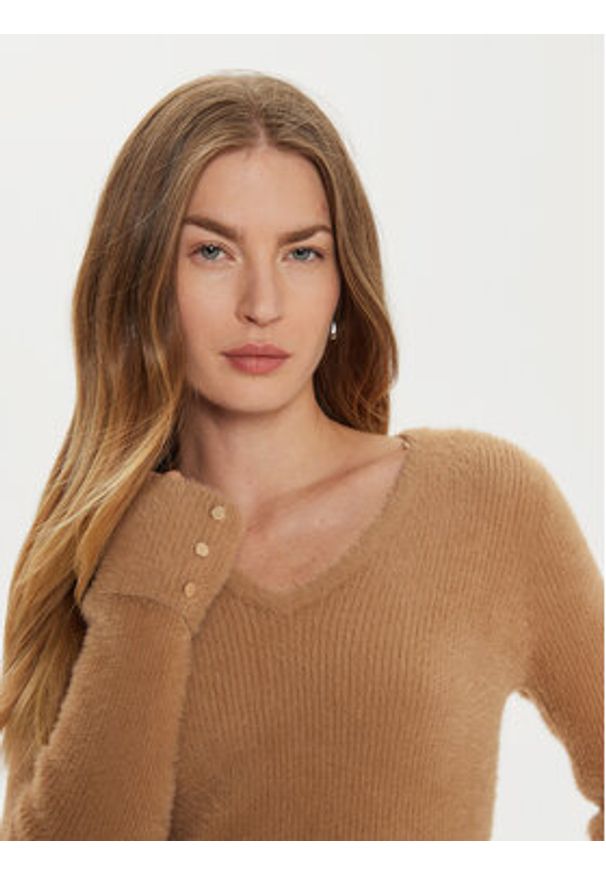 Morgan Sweter 212-MOOVE Beżowy Regular Fit. Kolor: beżowy. Materiał: syntetyk