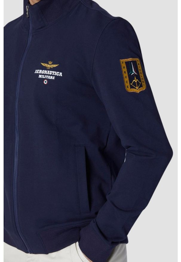 Aeronautica Militare - AERONAUTICA MILITARE Granatowa męska bluza rozpinana, Rozmiar M. Kolor: niebieski