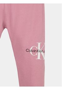 Calvin Klein Jeans Legginsy Monogram IN0IN00081 Różowy Slim Fit. Kolor: różowy. Materiał: bawełna #5