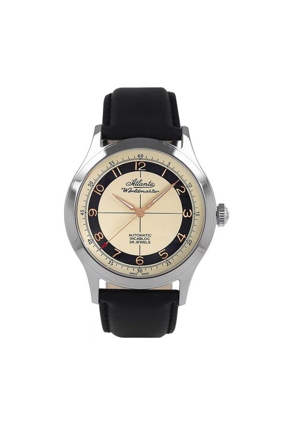 Atlantic - ATLANTIC ZEGAREK Worldmaster 53754.41.93RBK. Materiał: skóra, materiał. Styl: klasyczny, elegancki