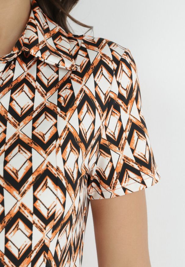 Born2be - Beżowo-Bordowa Koszulowa Sukienka Maxi z Materiałowym Paskiem Rainora. Okazja: na co dzień. Typ kołnierza: dekolt w kształcie V. Kolor: beżowy. Materiał: materiał. Długość rękawa: krótki rękaw. Typ sukienki: koszulowe. Styl: klasyczny, casual, elegancki. Długość: maxi