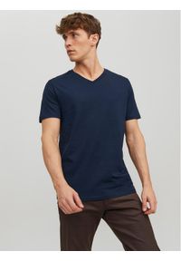 Jack & Jones - Jack&Jones T-Shirt Basic 12156102 Granatowy Standard Fit. Kolor: niebieski. Materiał: bawełna #1