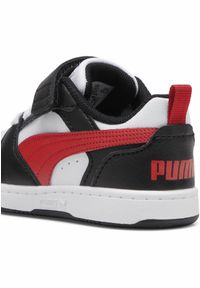 Puma - Sneakersy PUMA Rebound V6 Lo dla małych dzieci PUMA White For All Time Red Black. Kolor: biały, czarny, czerwony, wielokolorowy. Szerokość cholewki: normalna. Sport: koszykówka