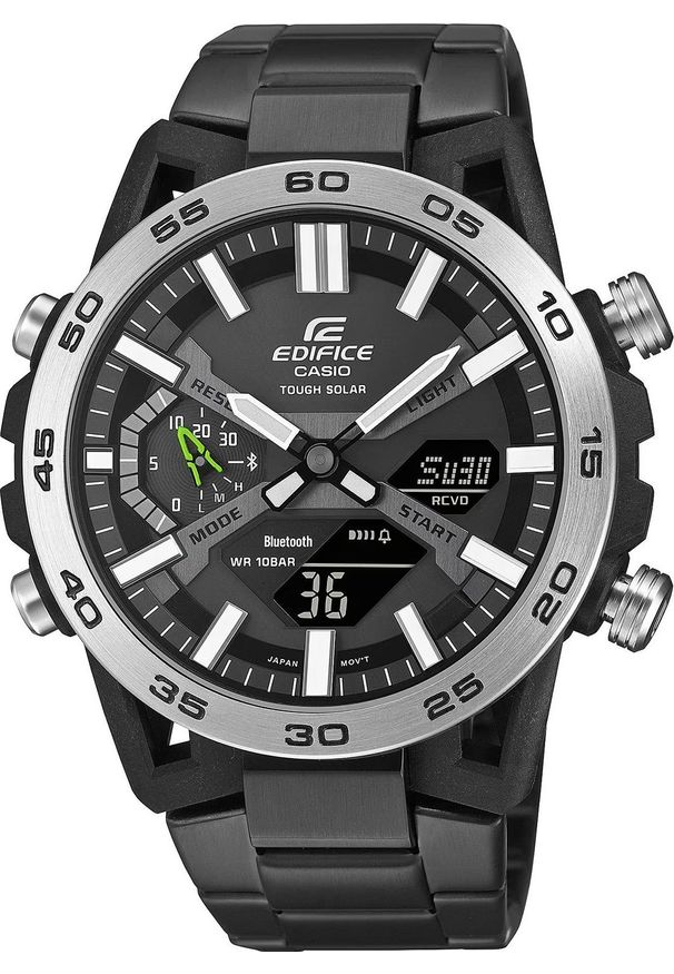 Zegarek sportowy EDIFICE Casio Edifice ECB-2000DD-1AEF BLUETOOTH100m czarny. Kolor: czarny. Styl: sportowy