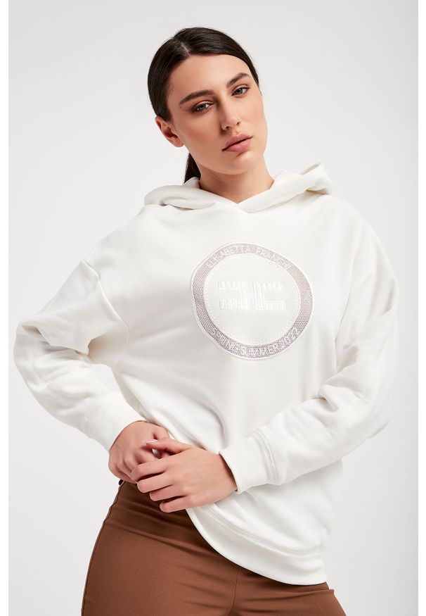 Elisabetta Franchi - Bluza ELISABETTA FRANCHI. Typ kołnierza: kaptur. Długość: długie. Wzór: haft, ażurowy