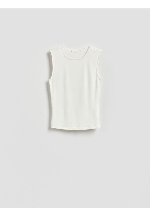 Reserved - Top z wiskozą - złamana biel. Materiał: wiskoza