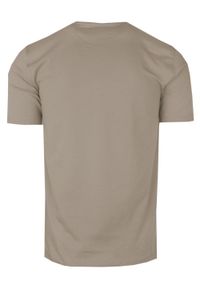 Quickside - Męski T-Shirt z Nadrukiem - QUICKSIDE - Khaki. Kolor: brązowy, wielokolorowy, beżowy. Materiał: elastan, bawełna. Wzór: nadruk. Sezon: lato