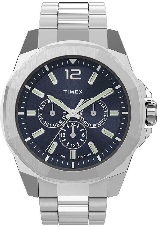 Zegarek Timex Zegarek Timex Essex TW2V43300 męski srebrny. Kolor: srebrny