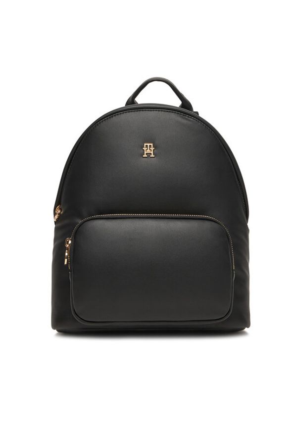 TOMMY HILFIGER - Tommy Hilfiger Plecak Popette Soft Dome AW0AW17652 Czarny. Kolor: czarny. Materiał: skóra
