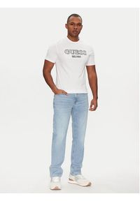 Guess T-Shirt M5GI07 I3Z14 Biały Slim Fit. Kolor: biały. Materiał: bawełna
