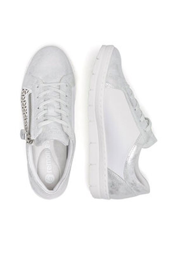 Remonte Sneakersy D5830-91 Srebrny. Kolor: srebrny. Materiał: materiał
