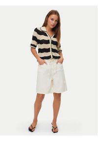 Vero Moda Szorty jeansowe Villa 10326196 Beżowy Regular Fit. Kolor: beżowy. Materiał: bawełna #5