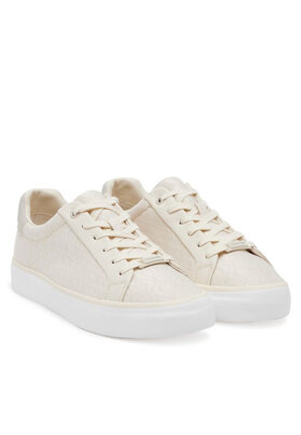 Calvin Klein Sneakersy Vulc Lace Up - Jacq HW0HW02412 Écru. Materiał: materiał