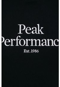 Peak Performance bluza damska kolor czarny z kapturem z aplikacją. Okazja: na co dzień. Typ kołnierza: kaptur. Kolor: czarny. Materiał: bawełna. Wzór: aplikacja. Styl: casual #4