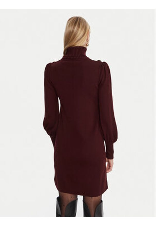 Luisa Spagnoli Sukienka dzianinowa Moduno 100056 Bordowy Regular Fit. Kolor: czerwony. Materiał: wełna