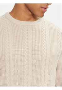 Jack & Jones - Jack&Jones Sweter 12261436 Beżowy Regular Fit. Kolor: beżowy. Materiał: bawełna #4