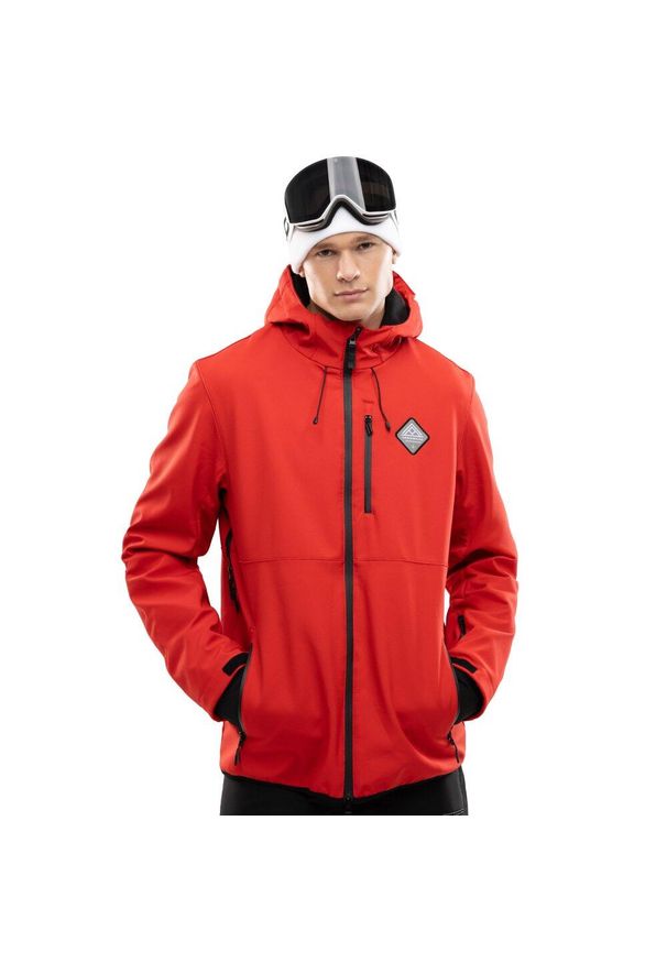 SIROKO - Męska kurtka snowboardowa Sporty zimowe Siroko W2 Budner. Kolor: czerwony. Materiał: softshell, materiał. Sezon: zima. Sport: snowboard