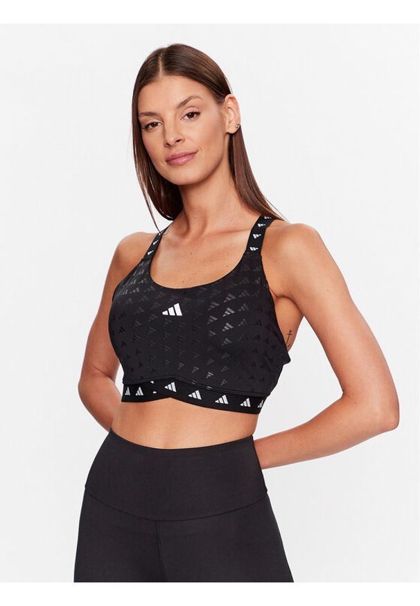 Adidas - adidas Biustonosz sportowy PowerImpact Luxe Training Medium-Support Bra HS7264 Czarny. Kolor: czarny. Materiał: syntetyk