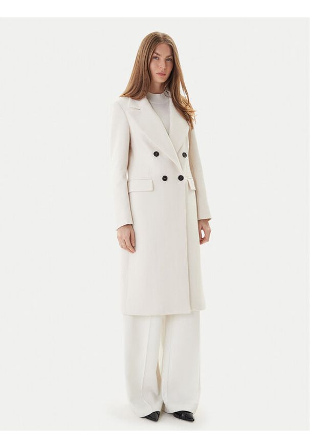 Maryley Płaszcz przejściowy 25IB807/01PA Écru Regular Fit. Materiał: syntetyk