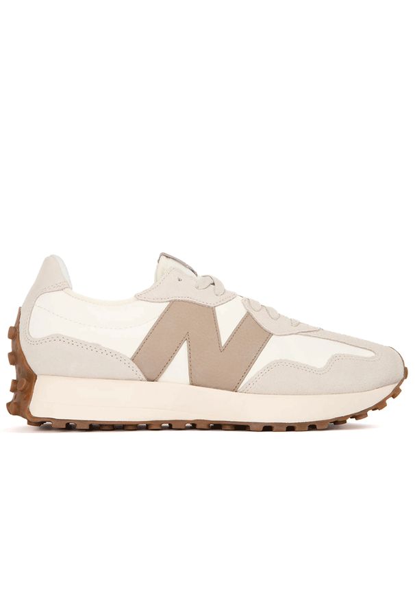 Buty unisex New Balance U327LZ - beżowe. Okazja: na co dzień. Kolor: beżowy. Materiał: zamsz, skóra, materiał, guma. Szerokość cholewki: normalna