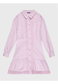 Guess Sukienka koszulowa J3RK04 WE8R0 Różowy Regular Fit. Kolor: różowy. Materiał: lyocell. Typ sukienki: koszulowe #1
