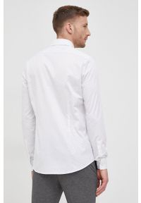 Calvin Klein koszula męska kolor biały slim z kołnierzykiem klasycznym. Typ kołnierza: kołnierzyk klasyczny. Kolor: biały. Materiał: tkanina. Styl: klasyczny #4
