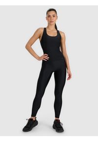 4f - 4F Legginsy treningowe szybkoschnące damskie - czarne XS. Stan: podwyższony. Kolor: czarny. Materiał: materiał, syntetyk, dzianina, włókno, elastan. Długość: długie. Sport: fitness, joga i pilates #1