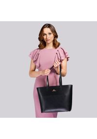 Wittchen - Torebka shopperka skórzana dziurkowana. Kolor: czarny. Materiał: skórzane. Styl: klasyczny, casual, elegancki #8