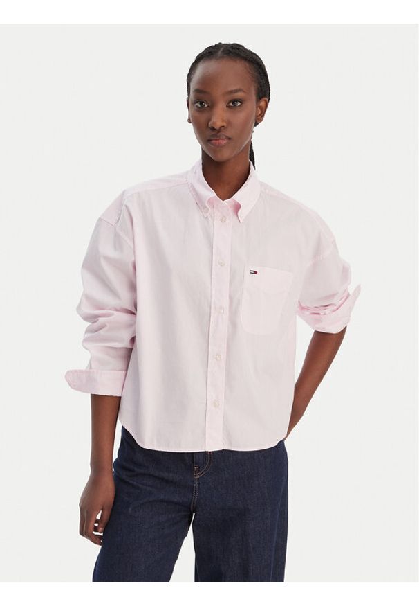 Tommy Jeans Koszula DW0DW22766 Różowy Regular Fit. Kolor: różowy. Materiał: bawełna