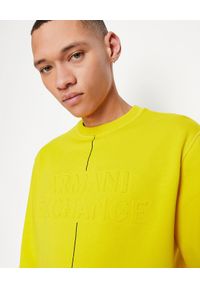 Armani Exchange - ARMANI EXCHANGE - Bawełniana żółta bluza z logowaniem. Kolor: żółty. Materiał: bawełna. Długość rękawa: długi rękaw. Długość: długie #4