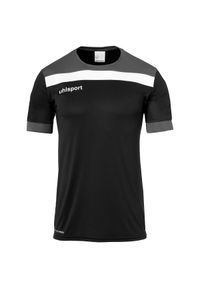 UHLSPORT - Koszulka sportowa męska Uhlsport Offense 23. Kolor: wielokolorowy, czarny, szary, biały, fioletowy. Materiał: poliester. Długość rękawa: krótki rękaw. Długość: krótkie