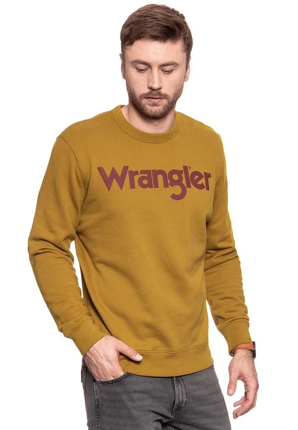 Wrangler - WRANGLER BLUZA LOGO CREW GOLDEN BROWN W6585I7VQ 112130605