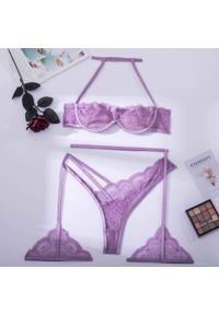 Intica - Koronkowa bielizna z półmiseczkami regulowane ramiączka Rebekah. Kolor: fioletowy. Materiał: koronka. Wzór: koronka #1