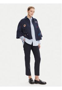 Weekend Max Mara Spodnie materiałowe Canon 2525136171 Granatowy Slim Fit. Kolor: niebieski. Materiał: wełna