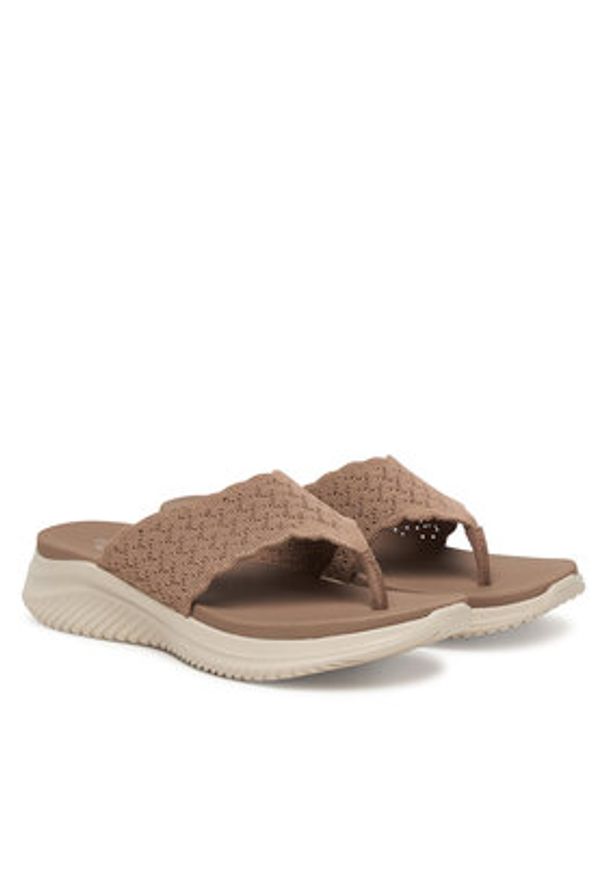 skechers - Skechers Japonki Ultra Flex 3.0 119971/MOC Beżowy. Kolor: beżowy. Materiał: materiał