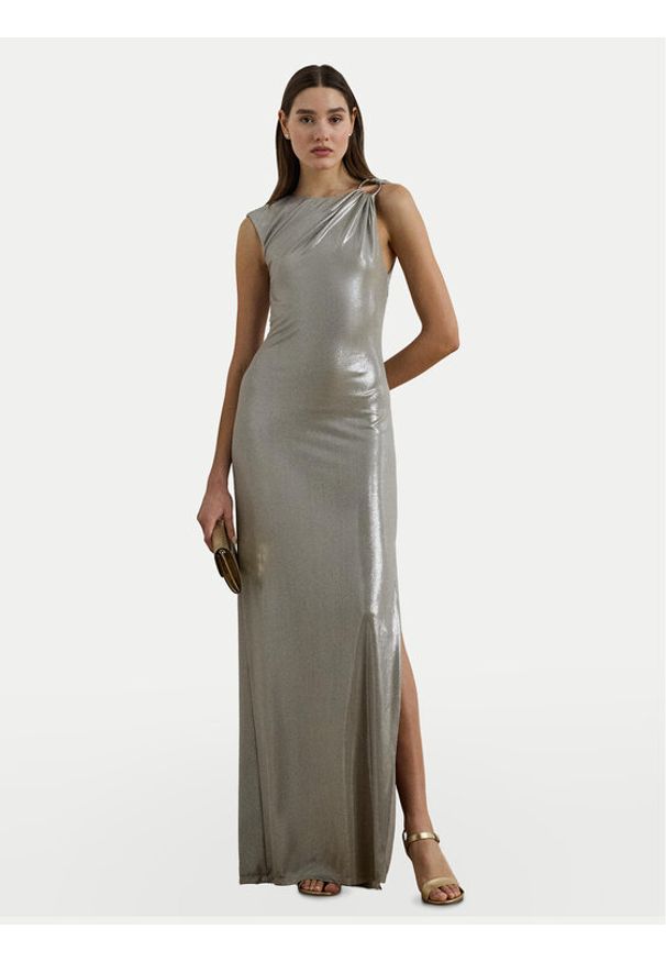 Lauren Ralph Lauren - LAUREN RALPH LAUREN Sukienka wieczorowa 253970801001 Srebrny Slim Fit. Kolor: srebrny. Materiał: syntetyk. Styl: wizytowy