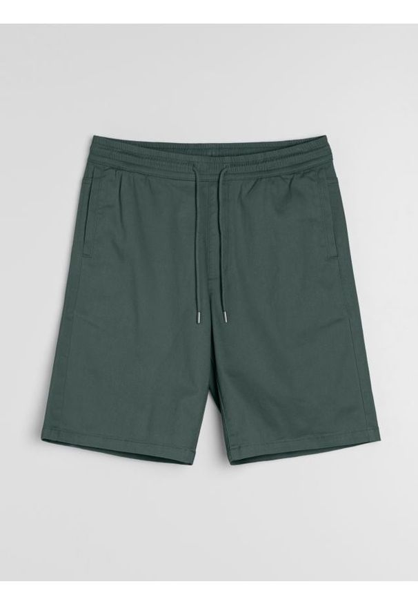 Sinsay - Bawełniane szorty jogger - zielony. Kolor: zielony. Materiał: bawełna