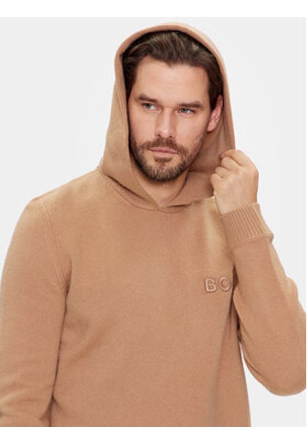 BOSS - Boss Sweter Mistico 50500676 Beżowy Regular Fit. Kolor: beżowy. Materiał: wełna