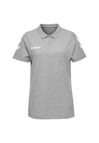 Damska koszulka polo Hummel hmlGO cotton. Typ kołnierza: polo. Kolor: szary. Sport: tenis #1