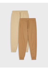 Sinsay - Spodnie dresowe jogger 2 pack - brązowy. Kolor: brązowy. Materiał: dresówka #1