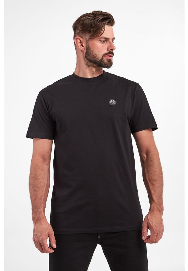 Philipp Plein - T-shirt PHILIPP PLEIN. Materiał: bawełna, skóra. Długość rękawa: krótki rękaw. Długość: krótkie. Wzór: aplikacja