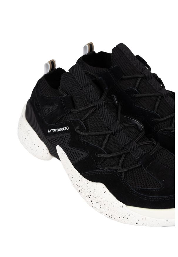 Antony Morato Sneakersy | MMFW01236-LE500089 | Mężczyzna | Czarny. Nosek buta: okrągły. Kolor: czarny. Materiał: tkanina, skóra