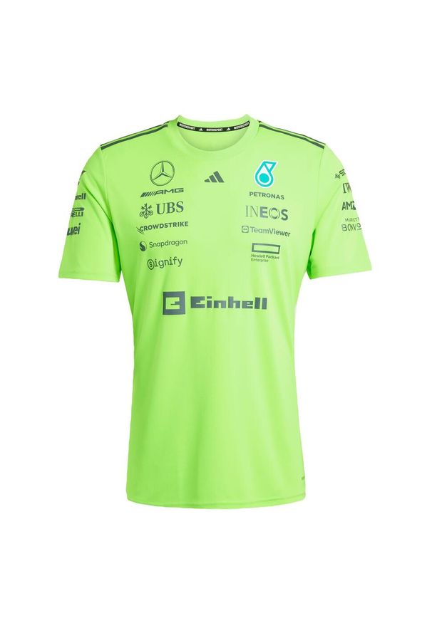 Adidas - Koszulka Mercedes - Amg Petronas Formula One Team Set Up. Kolor: czarny, zielony, wielokolorowy. Materiał: materiał. Sport: fitness