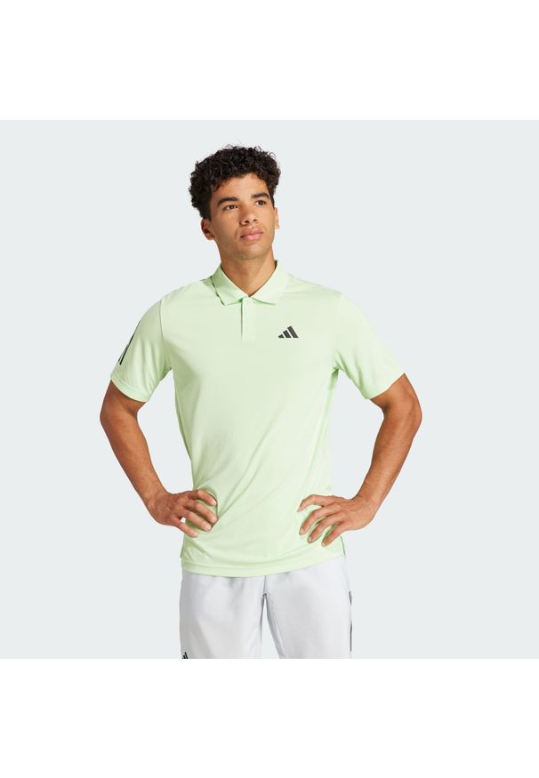 Adidas - Club 3-Stripes Tennis Polo Shirt. Typ kołnierza: polo. Kolor: zielony. Materiał: materiał. Sport: tenis