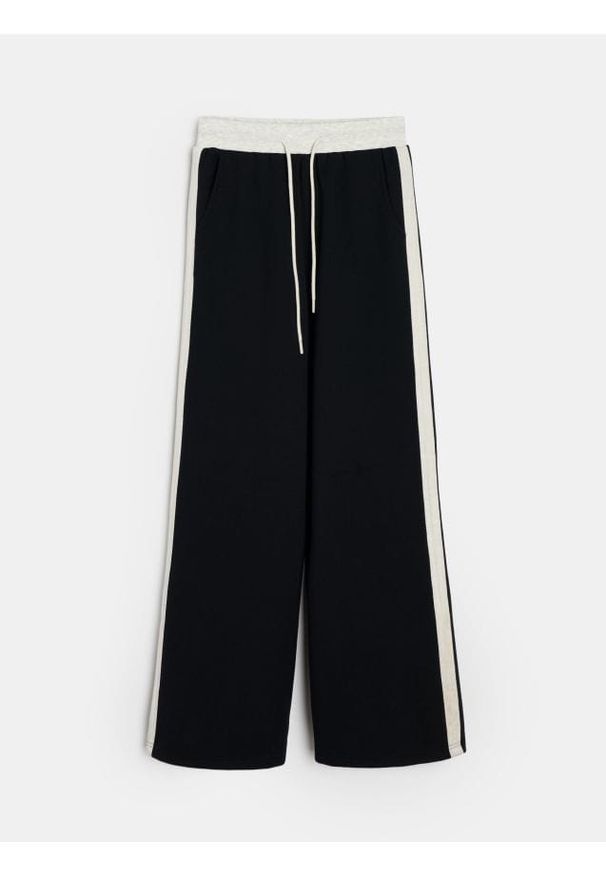 Sinsay - Spodnie wide leg z lampasami - wielobarwny