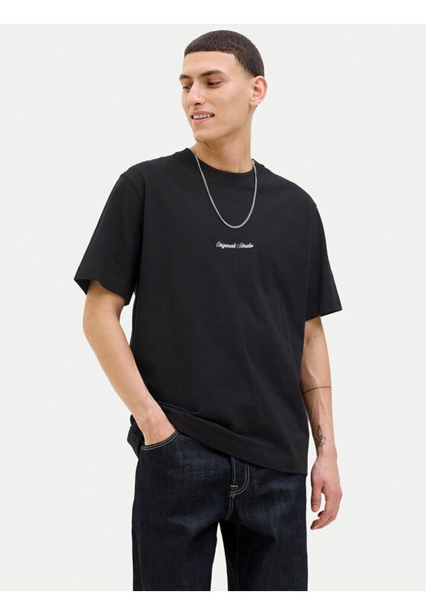 Jack & Jones - Jack&Jones T-Shirt Norrebro 12282892 Czarny Relaxed Fit. Kolor: czarny. Materiał: bawełna