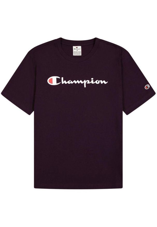 Champion - Męska Koszulka Z Krótkim Rękawem. Kolor: fioletowy. Długość rękawa: krótki rękaw. Długość: krótkie. Sport: turystyka piesza