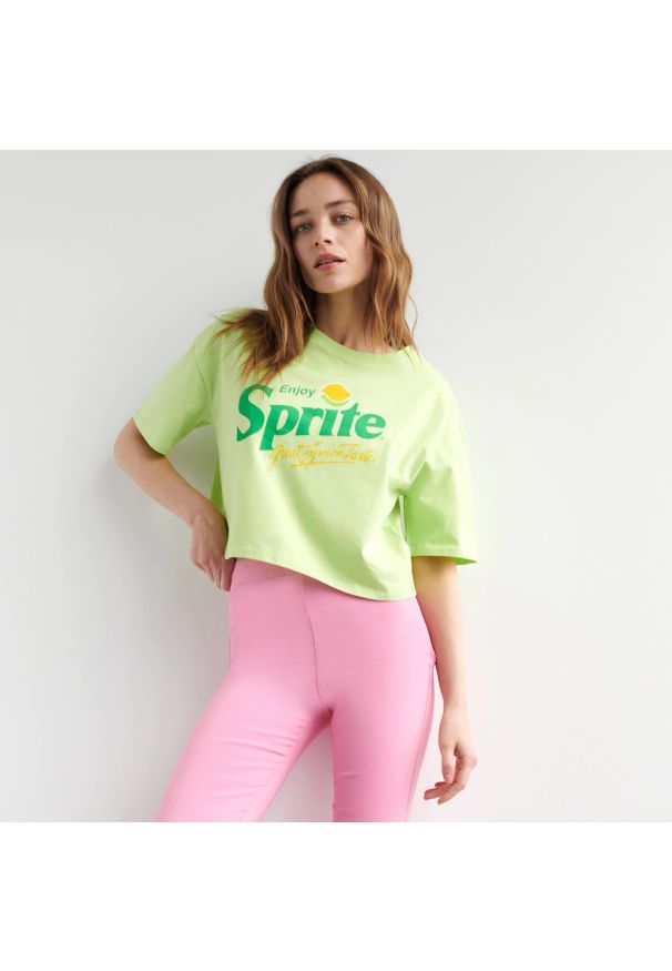 Sinsay - Crop top Sprite - Zielony. Kolor: zielony