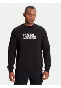 Karl Lagerfeld - KARL LAGERFELD Bluza 705091 553917 Czarny Regular Fit. Typ kołnierza: dekolt w karo. Kolor: czarny. Materiał: bawełna